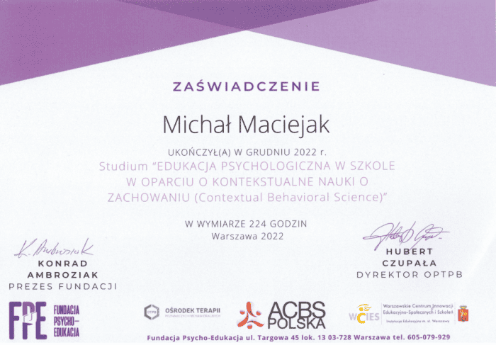 www.michalmaciejak.com
Michał Maciejak